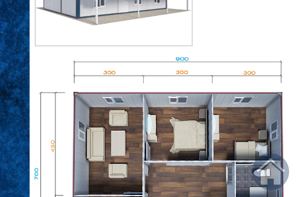 Beverly konténerház – 55 m², 3 szoba, 1 fürdő | Gyors Ház